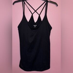 Old Navy Black Sleeveless Fitted Tank Top with Built in Bra